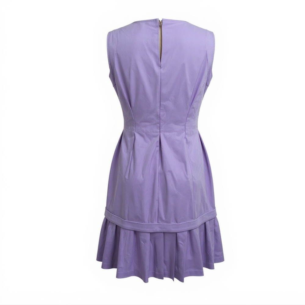 Ross Mayer Lilac Pleated Mini Dress Size 4 - Picture 3 of 12